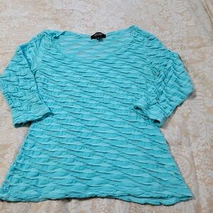 Karen Kane Turquoise Textured Long Sleeve Top